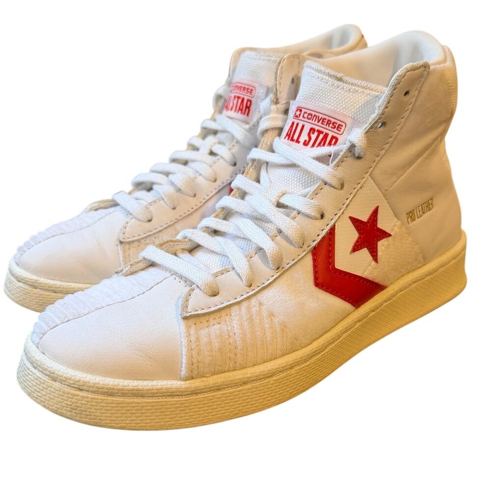 Converse Pro Leather Summer Drip High Top Sneakers White/Univ Red 170900C Size 6